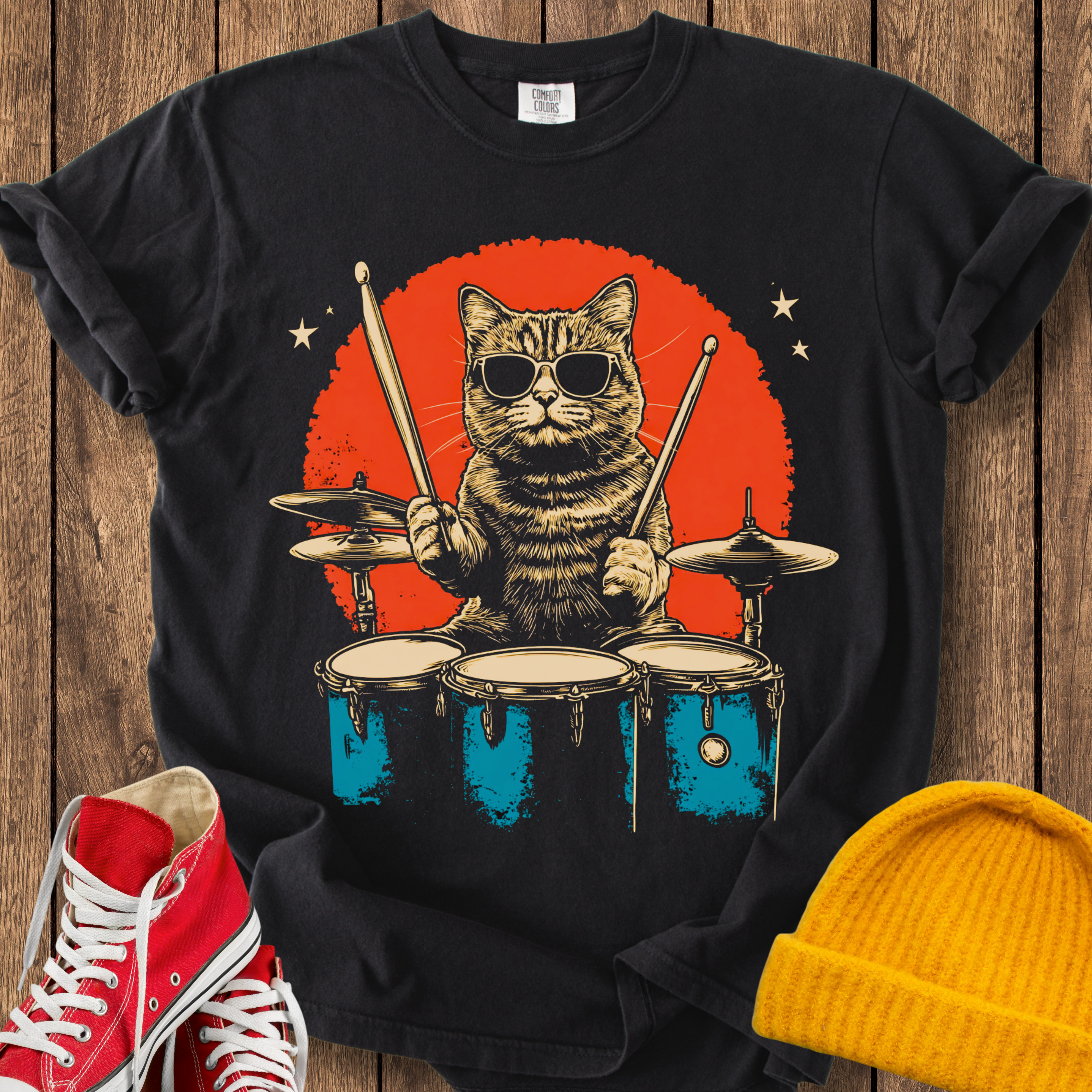 Cool Cat Drums T-shirt