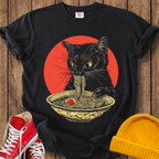 Ramen black cat T-shirt