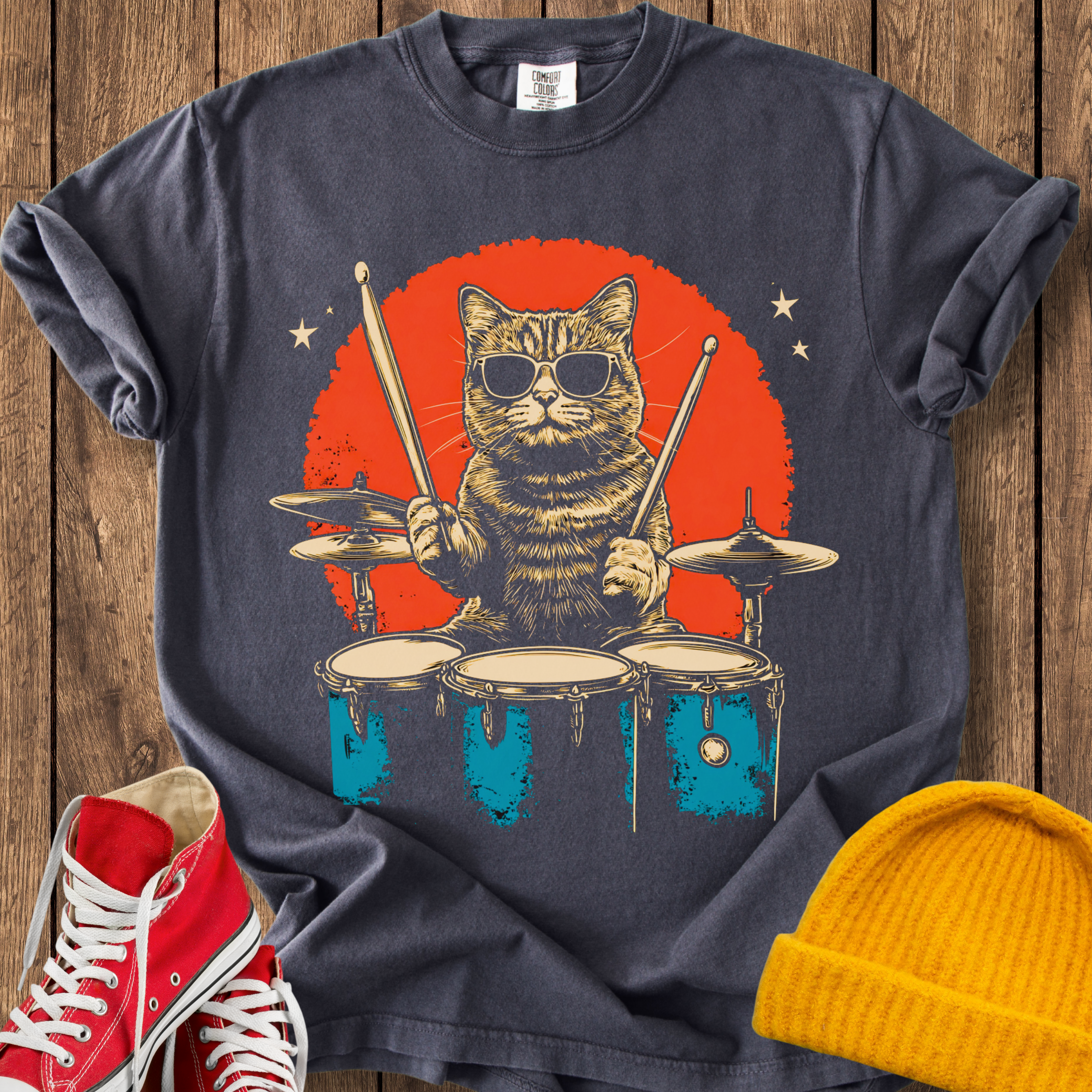 Cool Cat Drums T-shirt